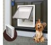 XL 2-Way Lockable Dog Cat Pet Door Safe Brushy Flap Locking Magnetic White