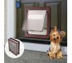 Large 2 Way Lockable Pet Dog Cat Brushy Flap Door-Coffee