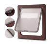 Large 2 Way Lockable Pet Dog Cat Brushy Flap Door-Coffee