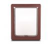 Large 2 Way Lockable Pet Dog Cat Brushy Flap Door-Coffee
