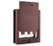Large 2 Way Lockable Pet Dog Cat Brushy Flap Door-Coffee
