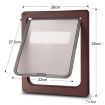 Large 2 Way Lockable Pet Dog Cat Brushy Flap Door-Coffee