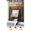 Large 2 Way Lockable Pet Dog Cat Brushy Flap Door-Coffee