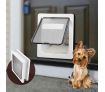 Large 2 Way Lockable Pet Dog Cat Brushy Flap Door-White