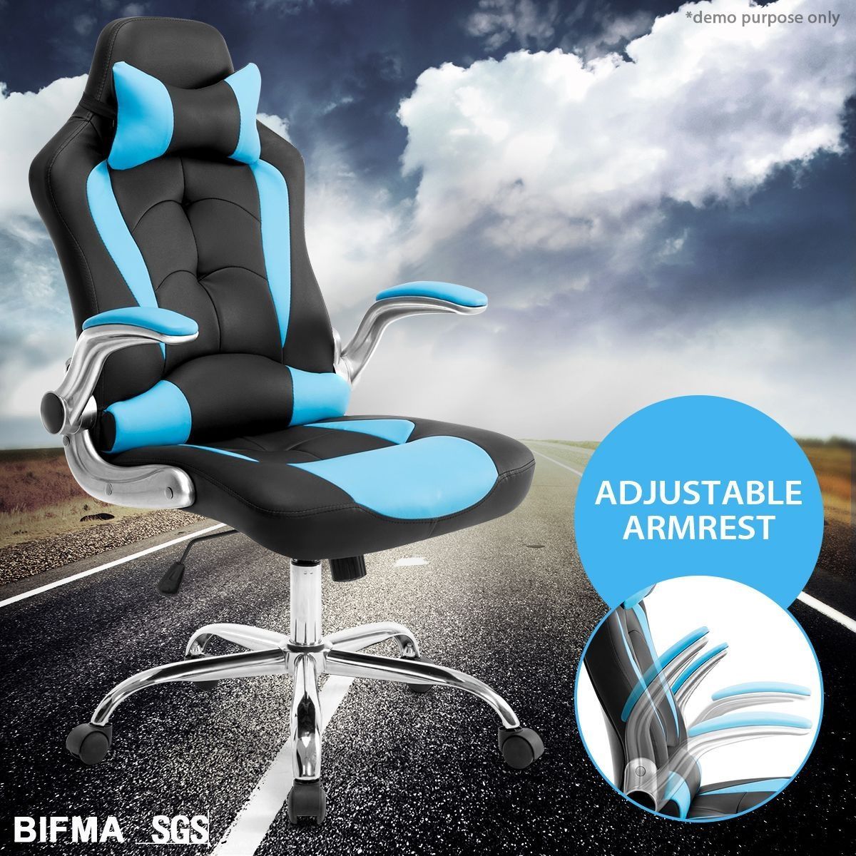 High Back Gaming and Racing Office Computer Chair - Black