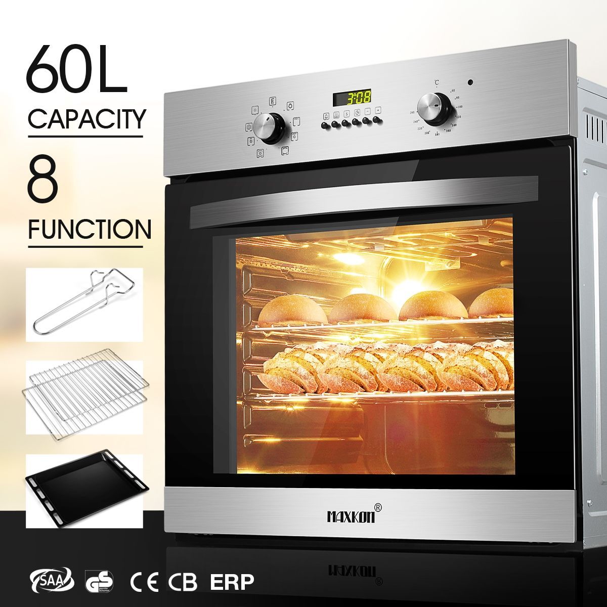 8 Function Electric Wall Oven-60cm