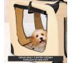 Large Dog Crate Pet Carrier Cat Travel Foldable Kennel Soft Portable Cage Beige