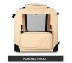 Dog Crate Pet Cat Carrier Foldable Travel Kennel Soft Portable Cage XXL Beige
