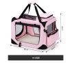 Dog Crate Pet Carrier Soft Foldable Cat Travel Cage Portable Kennel Medium Pink