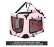 Dog Crate Pet Carrier Soft Foldable Cat Travel Cage Portable Kennel Medium Pink