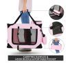 Dog Crate Pet Carrier Soft Foldable Cat Travel Cage Portable Kennel Medium Pink