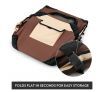 Dog Crate Soft Cat Carrier Portable Pet Travel Cage Foldable Kennel Medium Brown