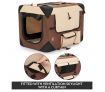 Dog Crate Soft Cat Carrier Portable Pet Travel Cage Foldable Kennel Medium Brown