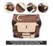 Dog Crate Soft Cat Carrier Portable Pet Travel Cage Foldable Kennel Medium Brown