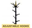 14 Hooks Tree Style Metal Coat Rack for Hats, Bags, Clothes - Black