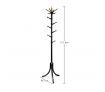 14 Hooks Tree Style Metal Coat Rack for Hats, Bags, Clothes - Black