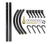 14 Hooks Tree Style Metal Coat Rack for Hats, Bags, Clothes - Black