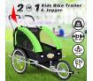 Kidbot 2 IN 1 Bicycle Trailer Pram Stroller Jogger-Green