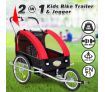 Kidbot 2 IN 1 Bicycle Trailer Pram Stroller Jogger- Red+Black