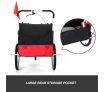 Kidbot 2 IN 1 Bicycle Trailer Pram Stroller Jogger- Red+Black