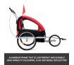 Kidbot 2 IN 1 Bicycle Trailer Pram Stroller Jogger- Red+Black