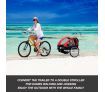 Kidbot 2 IN 1 Bicycle Trailer Pram Stroller Jogger- Red+Black