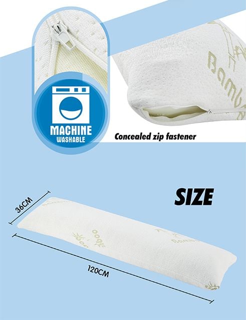 Luxdream Shredded Memory Foam Body Pillow Bamboo fabric cover
