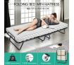 Portable Folding Camping Bed with Stripe Mattress Indoor/Outdoor -Single