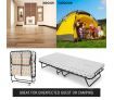 Portable Folding Camping Bed with Stripe Mattress Indoor/Outdoor -Single