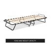 Portable Folding Camping Bed with Stripe Mattress Indoor/Outdoor -Single