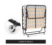 Portable Folding Camping Bed with Stripe Mattress Indoor/Outdoor -Single