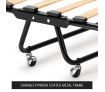 Portable Folding Camping Bed with Stripe Mattress Indoor/Outdoor -Single