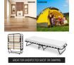 Portable Folding Camping Bed with White Mattress Indoor/Outdoor -Single