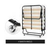 Portable Folding Camping Bed with White Mattress Indoor/Outdoor -Single