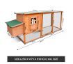 2.5M Wooden Chicken Coop Rabbit Hutch Guinea Pig Ferret Cage Hen House 2 Storey Run With Nesting Box