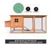 2.5M Wooden Chicken Coop Rabbit Hutch Guinea Pig Ferret Cage Hen House 2 Storey Run With Nesting Box