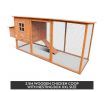 2.5M Wooden Chicken Coop Rabbit Hutch Guinea Pig Ferret Cage Hen House 2 Storey Run With Nesting Box