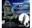 Black and Green Height Adjustable PU Leather Computer Office Chair with Armrest
