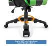 Black and Green Height Adjustable PU Leather Computer Office Chair with Armrest
