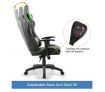 Black and Green Height Adjustable PU Leather Computer Office Chair with Armrest