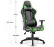 Black and Green Height Adjustable PU Leather Computer Office Chair with Armrest
