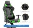 Black and Green Height Adjustable PU Leather Computer Office Chair with Armrest