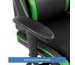 Black and Green Height Adjustable PU Leather Computer Office Chair with Armrest