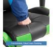 Black and Green Height Adjustable PU Leather Computer Office Chair with Armrest