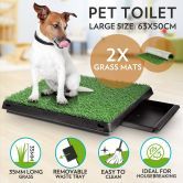 Dog Toilet Puppy Pad Trainer Indoor Pet Bathroom House Potty Training Pee Tray with 2 Mats Large