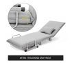 Portable Folding Rollaway Bed/Chair with Mattress-Single-Grey
