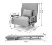 Portable Folding Rollaway Bed/Chair with Mattress-Single-Grey