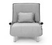 Portable Folding Rollaway Bed/Chair with Mattress-Single-Grey