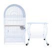 Bird Parrot Cage - Elegant Dome Top, Lacework & Curve Legs Design - White