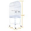 Bird Parrot Cage - Elegant Dome Top, Lacework & Curve Legs Design - White
